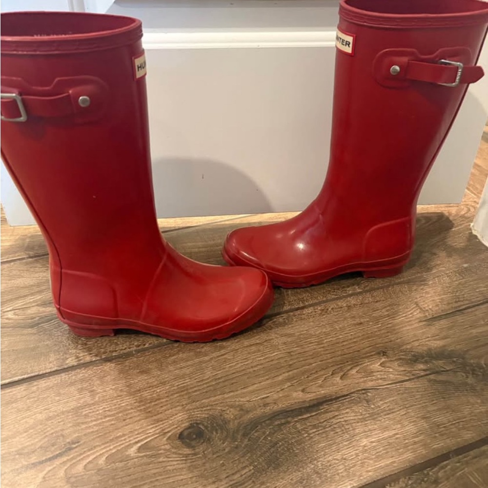 Hunter Red Rain Boots Size 3